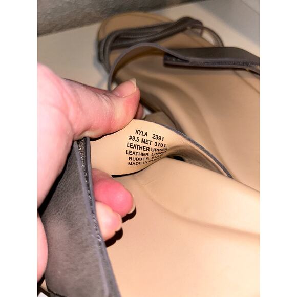 ABEO Kyla Comfort Leather Sandals Gray 9.5M – Memory Foam Orthotic Footbed - Picture 8 of 8